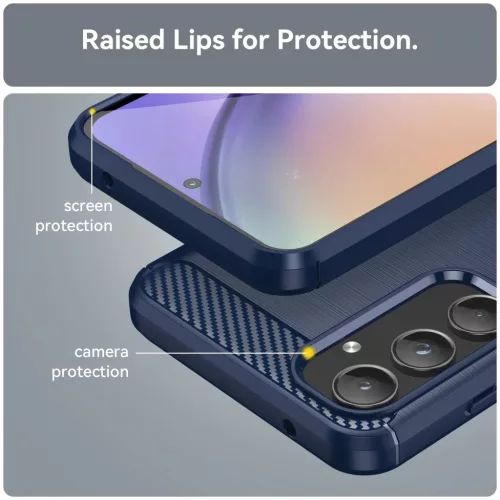  Techsuit - Carbon Szilikon - Samsung Galaxy A55 5G - Kék tok-5949419163935 3 kép