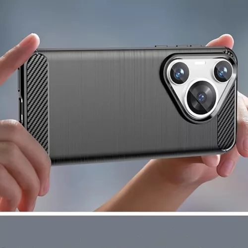  Techsuit - Szénszilikon - Huawei Pura 70 - Fekete tok-5949419165717 2 kép