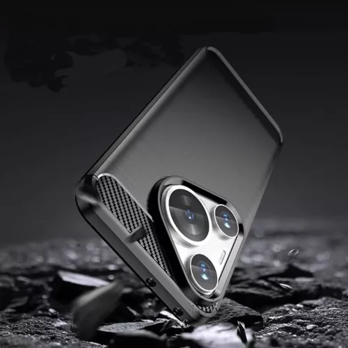  Techsuit - Szénszilikon - Huawei Pura 70 - Fekete tok-5949419165717 3 kép