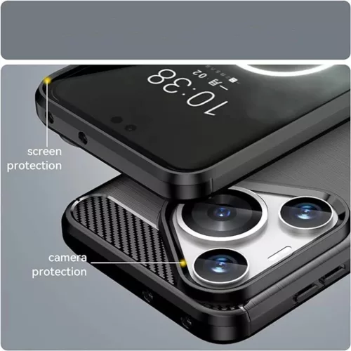  Techsuit - Szénszilikon - Huawei Pura 70 - Fekete tok-5949419165717 4 kép