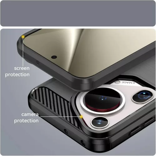  Techsuit - Karbon Szilikon - Huawei Pura 70 Ultra - Kék tok-5949419165663 4 kép