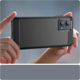  Techsuit - Karbon Szilikon - Motorola Edge 50 Fusion - Fekete tok-5949419165137 2 kép