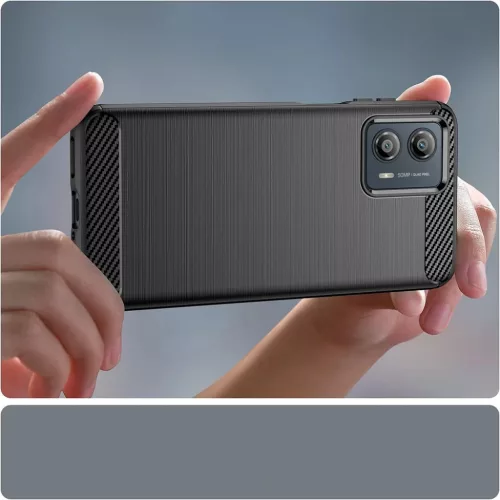  Techsuit - Karbon Szilikon - Motorola Edge 50 Fusion - Fekete tok-5949419165137 2 kép