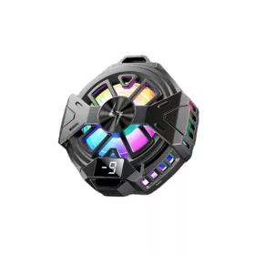   iOS és Android Fekete Techsuit - Phone Cooler (P60) - Mágneses, RGB Fények, Hőmérséklet Kijelző, Alacsony zajszint, Két sebesség