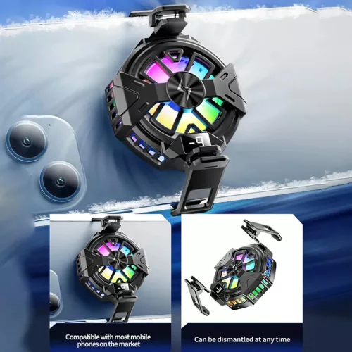 iOS és Android Fekete Techsuit - Phone Cooler (P60) - Mágneses, RGB -5949419190344 3 kép