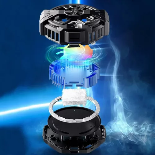 iOS és Android Fekete Techsuit - Phone Cooler (P60) - Mágneses, RGB -5949419190344 7 kép