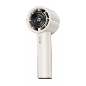   Techsuit - Kézi Mini Ventilátor (CT-111) - Hordozható, Állítható, Újratölthető, Digitális Kijelző, 10W - Fehér