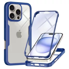    Techsuit - ColorVerse 360 sorozat + Képernyővédő - iPhone 16 Pro Max - Kék tok