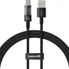 USB to Type-C Cluster Black Baseus Data Cable Gem (P10373002111-01) - Szupergyors töltés 100W, 2m