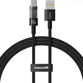   USB to Type-C Cluster Black Baseus Data Cable Gem (P10373002111-01) - Szupergyors töltés 100W, 2m