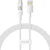 Baseus - Gem adatkábel (P10373002211-00) - USB típusú Type-C, Szupergyors töltés 100W, 1m - Holdfehér