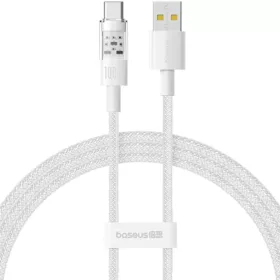   Baseus - Gem adatkábel (P10373002211-00) - USB típusú Type-C, Szupergyors töltés 100W, 1m - Holdfehér