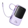 Baseus - Qpow Pro+ (P10067101513-00) - Hordozható töltő, Lightning, 2x Type-C, USB, 22,5W, 10000mAh, Type-C kábel - Lila
