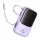 Baseus - Qpow Pro+ (P10067101513-00) - Hordozható töltő, Lightning, 2x Type-C, USB, 22,5W, 10000mAh, Type-C kábel - Lila