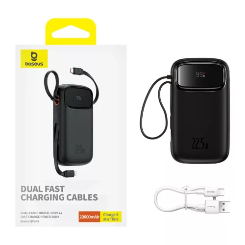Baseus - Qpow Pro+ Power Bank (P10055002113-00) - Lightning, 2x Type-C-6932172636241 7 kép