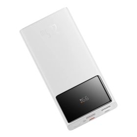   Baseus - Star-Lord (PPXJ100002) külső akkumulátor - 2x USB, Type-C, Micro-USB, 22,5W, 10000mAh, Type-C kábel, 3A, 30cm - Fehér