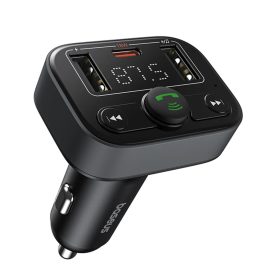   Baseus FM Transmitter S-09 Lite autós töltő - Bluetooth 5.0, USB, USB-C, Kijelző, PD18W - Fekete Színben (C10762300113-00) 