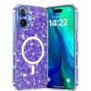  Techsuit - Csillogó Fényes MagSafe - iPhone 16 Plus - Lila tok