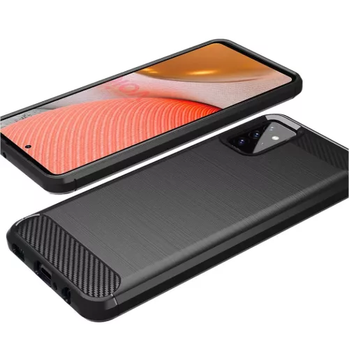 Samsung Galaxy A72 4G / A72 5G Techsuit - Carbon Silicone - Fekete tok-5949419055285 2 kép
