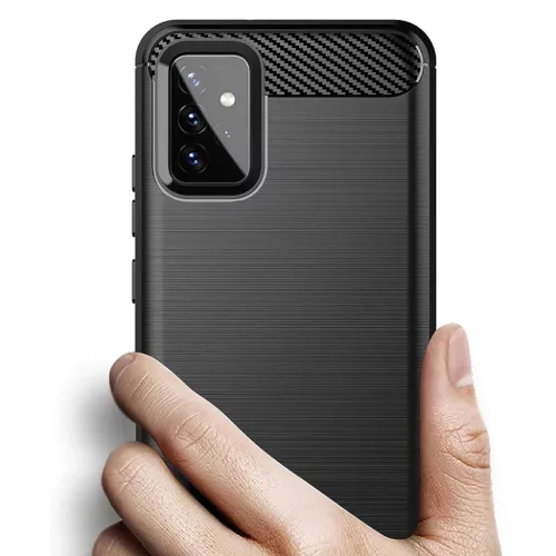 Samsung Galaxy A72 4G / A72 5G Techsuit - Carbon Silicone - Fekete tok-5949419055285 3 kép