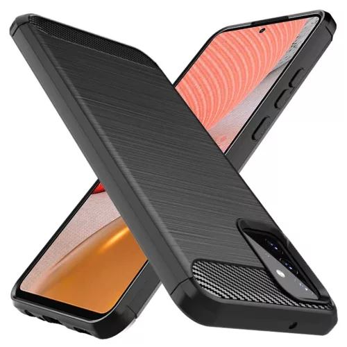 Samsung Galaxy A72 4G / A72 5G Techsuit - Carbon Silicone - Fekete tok-5949419055285 4 kép