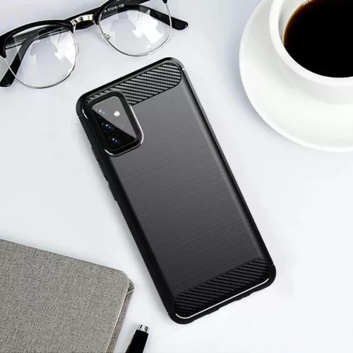 Samsung Galaxy A72 4G / A72 5G Techsuit - Carbon Silicone - Fekete tok-5949419055285 6 kép