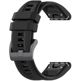   Garmin Fenix 3/3 HR/5X/5X Plus/6X/6X Pro/7X/7X Pro Solar Techsuit - Watchband QuickFit 26mm (W060) - Fekete szíj