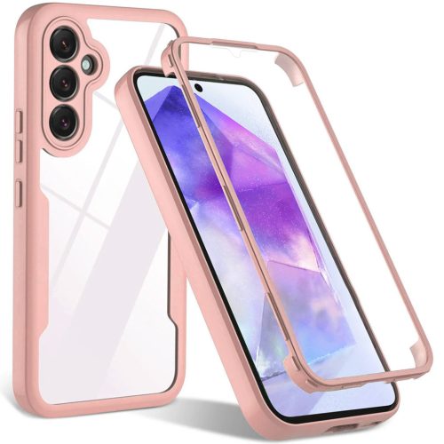  Techsuit - ColorVerse 360 Series + Képernyővédő - Samsung Galaxy S24 FE - Rózsaszín tok