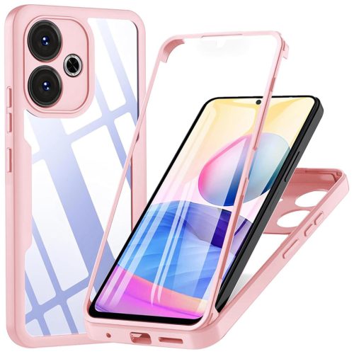  Techsuit - ColorVerse 360 Sorozat + Kijelzővédő - Xiaomi Redmi 13 / Poco M6 4G - Rózsaszín tok
