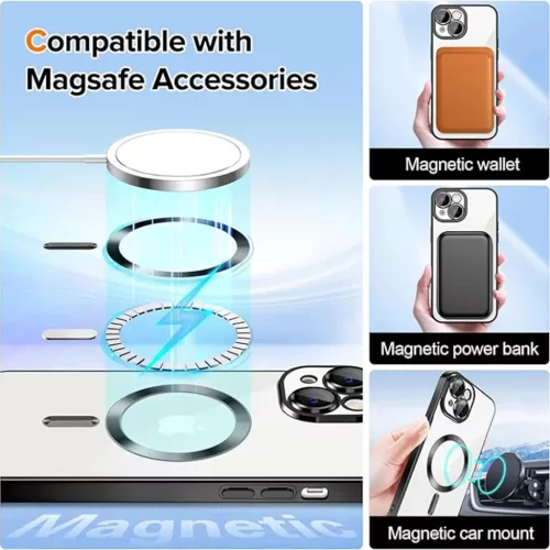  Techsuit - Luxus Kristály MagSafe - iPhone 16 - Piros tok-5949419222250 4 kép