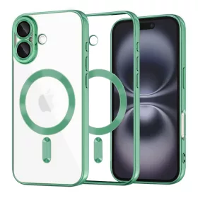    Techsuit - Luxus Kristály MagSafe - iPhone 16 - Világoszöld tok