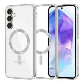    Techsuit - Luxus Kristály MagSafe - Samsung Galaxy A55 5G - Ezüst tok