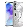  Samsung Galaxy A55 5G Ezüst Techsuit Luxus Csillogó MagSafe tok