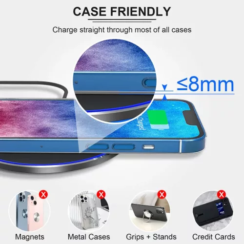 Vezeték nélküli töltő - Techsuit Premium (CHWR031) - RGB színek,-5949419224384 2 kép