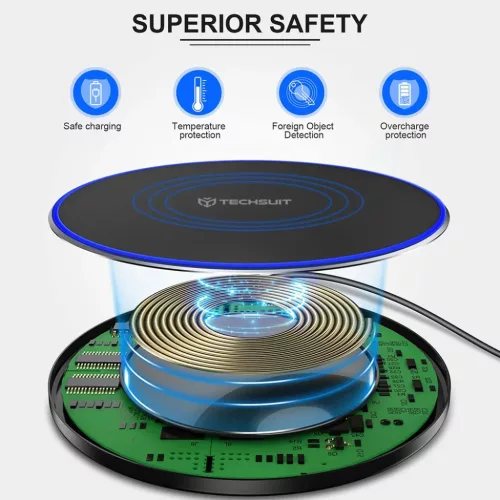 Vezeték nélküli töltő - Techsuit Premium (CHWR031) - RGB színek,-5949419224384 4 kép