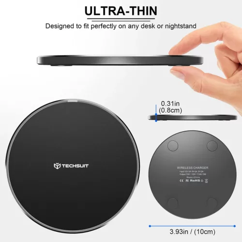 Vezeték nélküli töltő - Techsuit Premium (CHWR031) - RGB színek,-5949419224384 6 kép