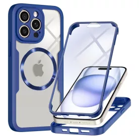    Techsuit - ColorVerse 360 MagSafe sorozat + Képernyővédő - iPhone 14 Pro - Kék tok