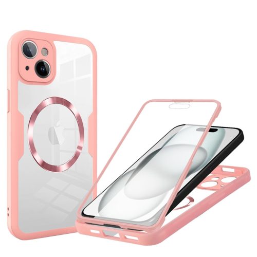  Techsuit - ColorVerse 360 MagSafe Széria + Képernyővédő - iPhone 15 - Rózsaszín tok