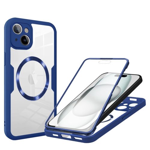  Techsuit - ColorVerse 360 MagSafe sorozat + képernyővédő - iPhone 15 - Kék tok
