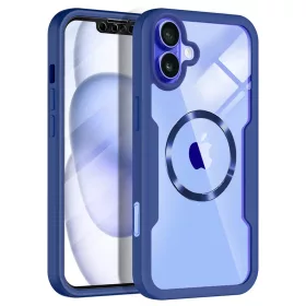    Techsuit - ColorVerse 360 MagSafe Sorozat + Képernyővédő - iPhone 16 - Kék tok