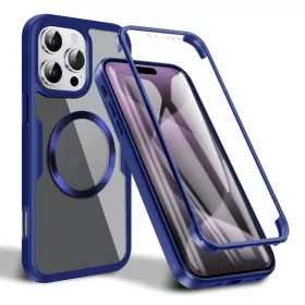    Techsuit - ColorVerse 360 MagSafe Sorozat + Képernyővédő - iPhone 16 Pro Max - Kék tok