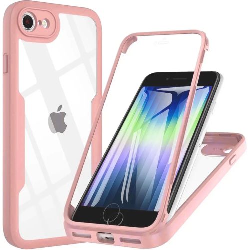  Techsuit - ColorVerse 360 Sorozat + Képernyővédő - iPhone 7 / 8 / SE 2, SE 2020 / SE 3, SE 2022 - Rózsaszín tok