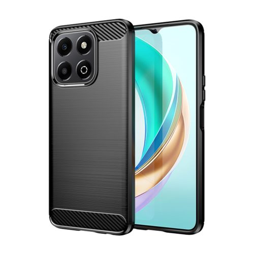  Techsuit - Szénszálas Szilikon - Honor X6b - Fekete tok-5949419229297 6 kép