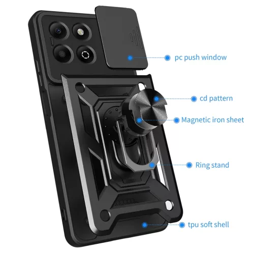  Techsuit - CamShield Sorozat - Honor X6b - Fekete tok-5949419229228 2 kép