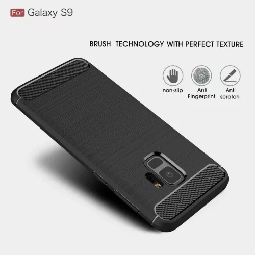  Techsuit - Szénszilikon - Samsung Galaxy S9 - Fekete tok-5949419062436 3 kép