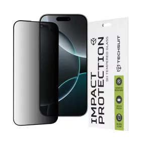    iPhone 16 Pro fekete Techsuit 111D Privacy teljes felületen ragadó üvegfólia