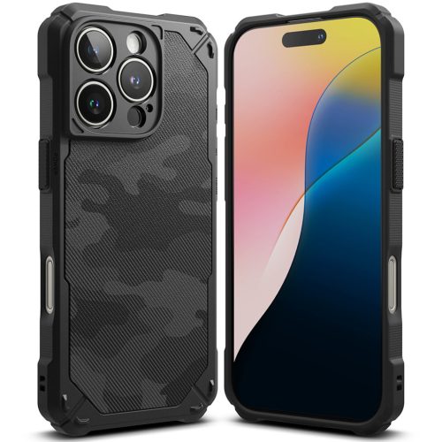  Ringke - Strapabíró Felszerelés - iPhone 16 Pro Max - Terepszínű Fekete tok