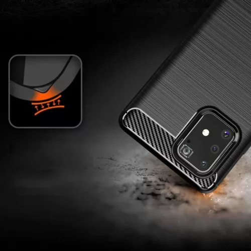  Techsuit - Karbonszilikon - Samsung Galaxy S10 Lite - Fekete tok-5949419062382 3 kép
