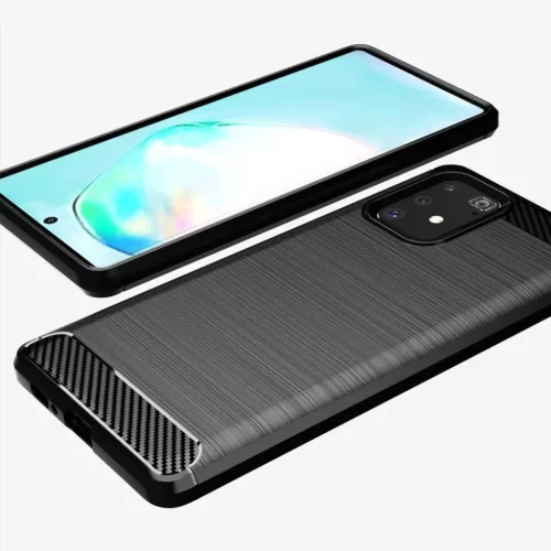  Techsuit - Karbonszilikon - Samsung Galaxy S10 Lite - Fekete tok-5949419062382 5 kép