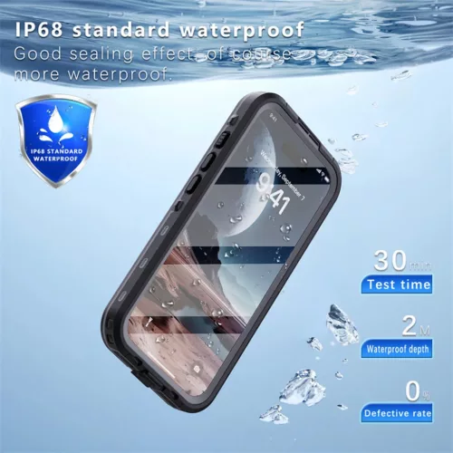 ShellBox - Vízálló IP68 Tok - iPhone 16 - Fekete tok-5949419250567 5 kép